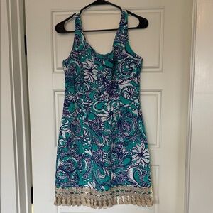 Lilly Pulitzer Turquoise and Violet Floral Mini Dress